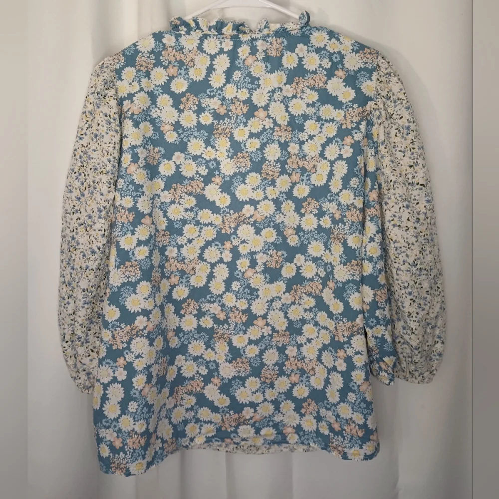 Solitaire Floral Peasant Top Large Embroidered Cottage Bloomcore Prairie - Picture 5 of 10